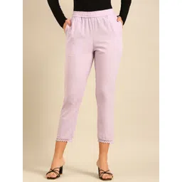 De Moza Women Mid-Rise Cotton Chinos Trousers-picture-38