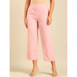 De Moza Women Mid-Rise Cotton Cropped Parallel Trousers-picture-21