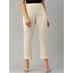 De Moza Women Original Original Straight Fit Cotton Cropped Regular Trousers-picture-25