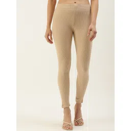 De Moza Women Ribbed Acrylic Ankle-Length Leggings-picture-26