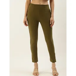 De Moza Women Slim Fit Cotton Cigarette Trousers-picture-40