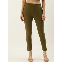 De Moza Women Slim Fit Cotton Cigarette Trousers-picture-37