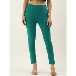 De Moza Women Slim Fit Cotton Cigarette Trousers-picture-38