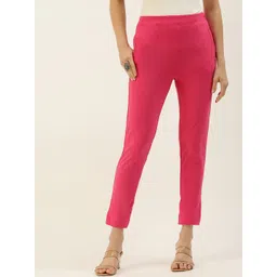 De Moza Women Slim Fit Cotton Cigarette Trousers-picture-25