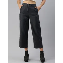 De Moza Women Straight Fir Mid-Rise Cotton Regular Trouser-picture-13