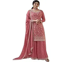 dealbazaars corporation Pakistani Women's Embroidered Silk Vichitra with Santoon Inner & Embroidered Silk Georgette Dupatta and Bottom Semi Stitched Salwar Suit Material Traditional Ethnic Wear with Dupatta-picture-10