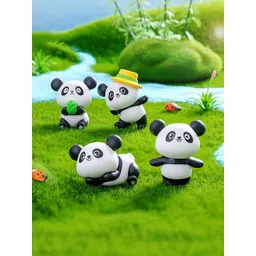 DEALSEVEN FASHION White & Black 4 Pieces Panda Figurine Showpiece-picture-33