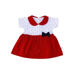 Dear Little Girls Polka Dot Printed Peter Pan Collar Cotton Fit & Flare Dress-picture-56