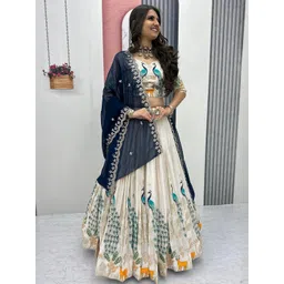 dearthank Women Embroidered Semi-Stitched Lehenga & Unstitched Blouse With Dupatta-picture-30