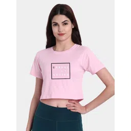 deb Women Casually Active Pink Cotton Crop Top-picture-29