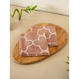 DEBAANS 2Pcs Rust & White Printed 270 GSM Hand Towels-picture-26