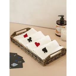 DEBAANS Red & White 4 Pieces Striped 250 GSM Hand Towels-picture-18