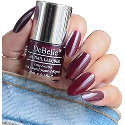 DeBelle Gel Satin Finish Nail Polish Glamorous Garnet (Dark Maroon), 8 Ml - Enriched With Natural Seaweed Extract, Cruelty Free, Toxic Free-picture-32
