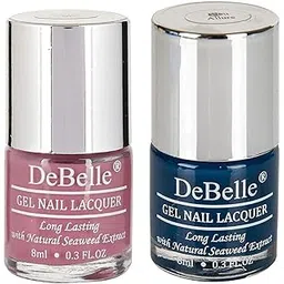 DeBelle Gel Nail Polish Combo Set of 2 Navy Blue(Bleu Allure), Light Mauve(Laura Aura) - 16 ml(8 ml Each)-picture-10