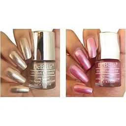 Debelle Gel Nail Polish Combo Set Of 2 Pandora (Blush Rose Gold Glitter Nail Paint), Roselin Fiesta (Metallic Rose Pink Nail Paint) Multi Finish - 16Ml (8 Ml Each) Gift For Women-picture-35