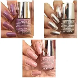 DeBelle Gel Nail Polish Combo Set of 3 Laura Aura [Light Mauve], Pandora [Blush Rose Gold Glitter] & Rose Aurelia [Pink Mauve] - 24 Ml (8 Ml Each)-picture-12