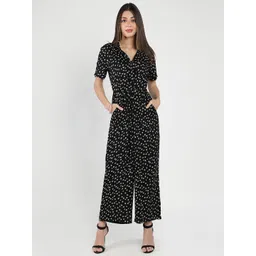 DEBONATELLA Black & White Printed Basic Jumpsuit-picture-16