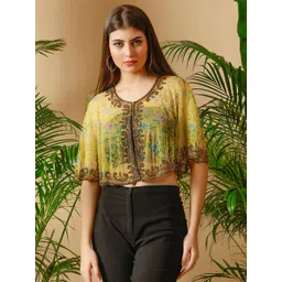 DEBONATELLA Printed Embroidered Crop Tie-Up Shrug-picture-27
