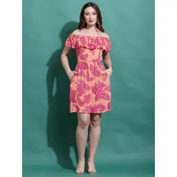 DEBONATELLA Womens Off-Shoulder Crepe Sheath Dress-picture-15