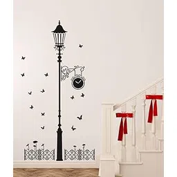 Decals Design 'Black Antique Street Lamp with Butterflies' Wall Sticker (PVC Vinyl, 60 cm x 90 cm x 1 cm, Black)-picture-31