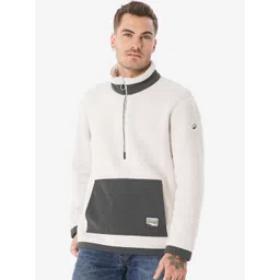 Decathlon Men Stand Collar Solid Sherpa Jacket-picture-19