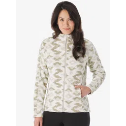 Decathlon Women Stand Collar Abstract Printed Sporty Jacket-picture-20