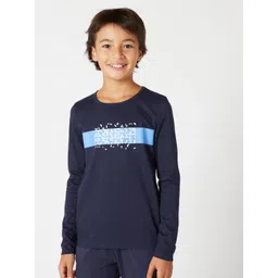 Domyos By Decathlon Boys Navy Blue Typography Printed T-shirt-picture-38