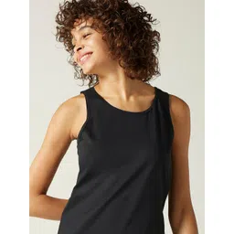 Domyos By Decathlon Women Black Solid Regular-Fit Tank Top image 5
