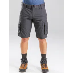 FORCLAZ By Decathlon Men Grey Solid Hiking and Trekking Cargo Shorts-image-22