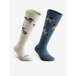 FOUGANZA By Decathlon Pack Of 2 Kids Printed Knee Length Socks-picture-45