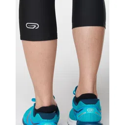 Kalenji By Decathlon Women Black Cropped Bottoms Run Dry Tights image 5