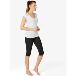 NYAMBA By Decathlon Women Black Solid Slim Fit Capris-picture-15