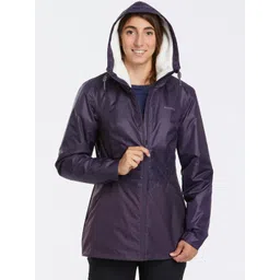 Quechua By Decathlon Women Purple Solid Water Resistant Longline Tailored Jacket-picture-10