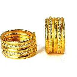deccani handicrafts Daily Use Metal Alloy (Panchaloha) Multi Round Spring Type Toe Rings for Women - Alternate Grains Pattern-picture-23