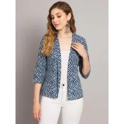 DECKEDUP Blue Cotton Printed Shrug-picture-36