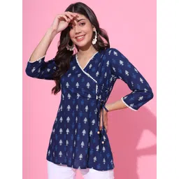 DECKEDUP Ethnic Motifs Printed Cotton Wrap Top-picture-28