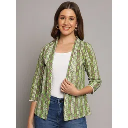 DECKEDUP Floral Printed Open Front Cotton Shrug-picture-21