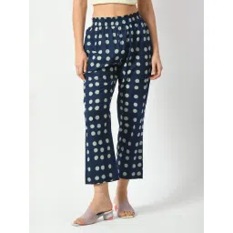 DECKEDUP Indigo Cotton Polka Dot Trousers-picture-33