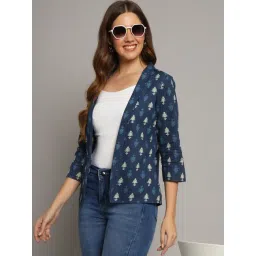 DECKEDUP Indigo Cotton Printed Shrug-picture-27