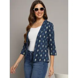 DECKEDUP Indigo Cotton Printed Shrug-picture-24