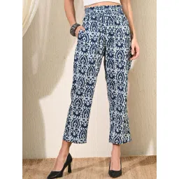 DECKEDUP White & Blue Cotton Printed Pants-picture-13