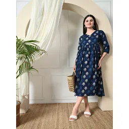 DECKEDUP Women Floral Print A-Line Empire Angarkha Dress-picture-39