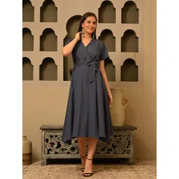 DECKEDUP Women Solid Wrap Dress-picture-41