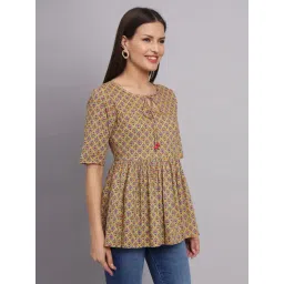 DECKEDUP Yellow Printed Tunic image 3