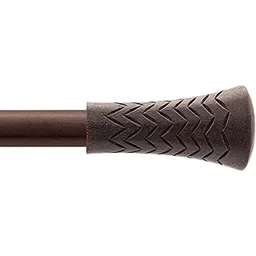 Deco Essential Brown Wood Taper Iron Curtain Rod, 66-120-Inches, Brown-picture-22