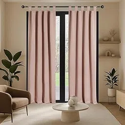 Deco Window 7 Ft Blackout Curtains, Pack of 2-100% Polyester, Machine Washable, Energy Efficient, Noise Reducing, Light Blocking - Ideal for Bedrooms & Living Rooms, Pink Color-picture-32