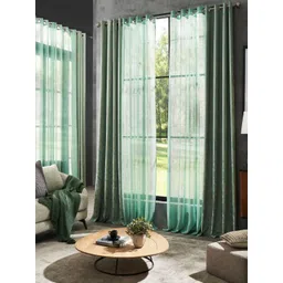 Deco Window Fluorescent Green 2 Pieces Sheer Door Curtains-picture-19