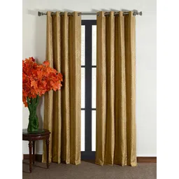 Deco Window Gold-Toned 2 Pieces Geometric Blackout Door Curtains-picture-39