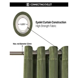 Deco Window Green 2 Pieces Room Darkening Long Door Curtain image 3