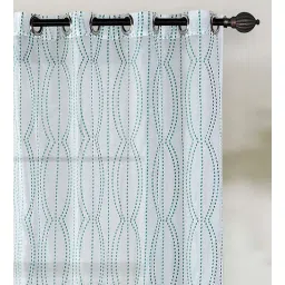 Green Sheer Polyester 5 Feet Eyelet Window Curtains Set of 2 by Deco Window-picture-12